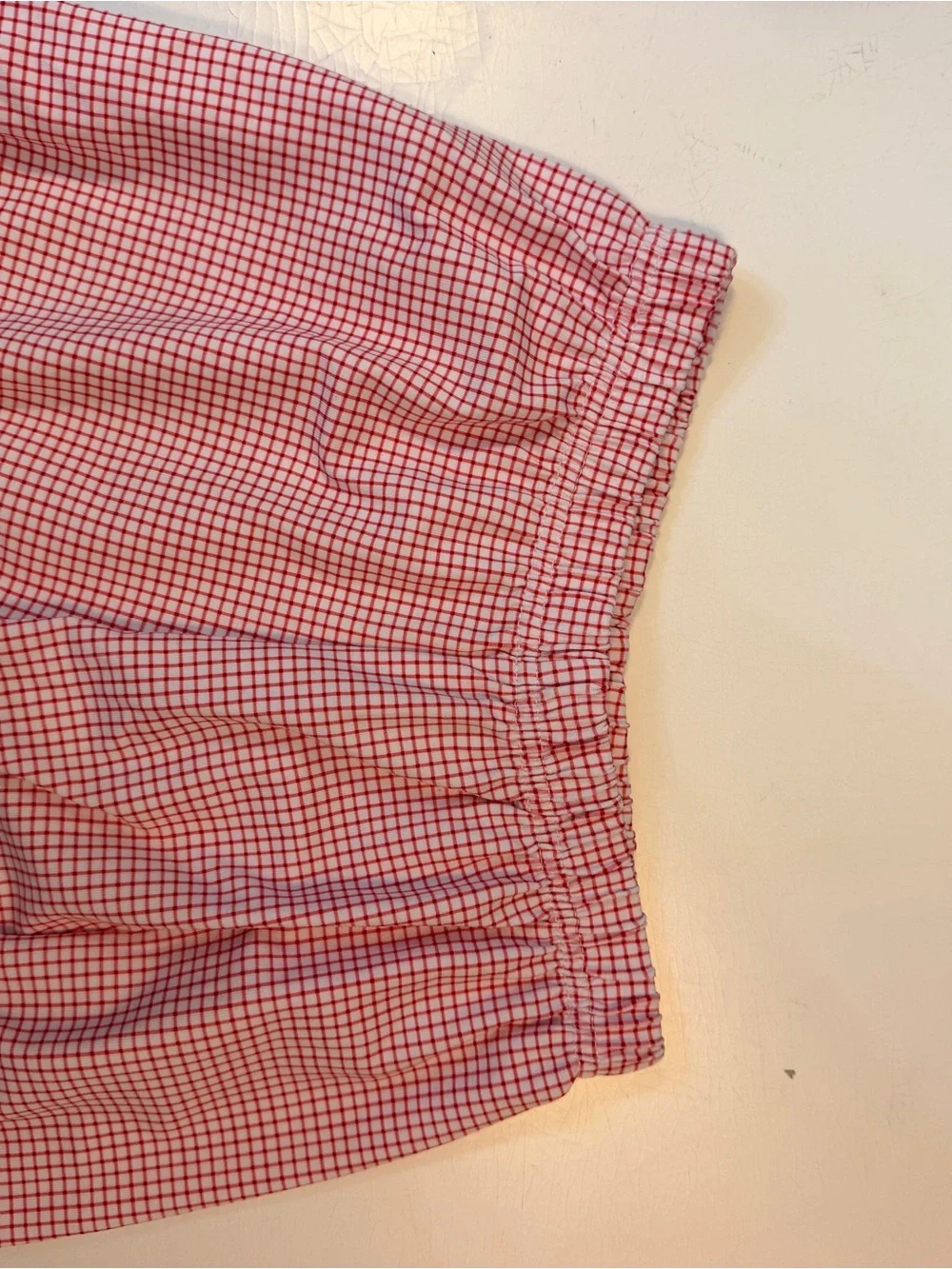 Light Blue Peter-Collar Kids Tee with Red Apple Smocking NWT